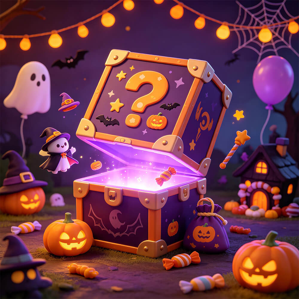 3.35'' Halloween Mystery Blind Box 5pcs Squishy Toy with Steamer Box Cute Squeeze Toys for Kids and Adults