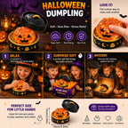 3.35'' Halloween Dumpling Squishy with Steamer Box Mystery Blind Box Cute Squishy Toy for Kids 14+ and Adults