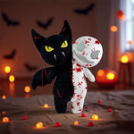9.8'' Halloween Plush Toy Glow in the Dark Double Head Toy Luminous Pumpkin Skull Bat Ghost Toy