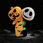 9.8'' Halloween Plush Toy Glow in the Dark Double Head Toy Luminous Pumpkin Skull Bat Ghost Toy