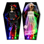 Halloween Skeleton Dancing Coffin Skeleton with Lights and Music for Halloween Decoration