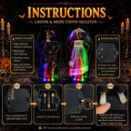 Halloween Skeleton Dancing Coffin Skeleton with Lights and Music for Halloween Decoration
