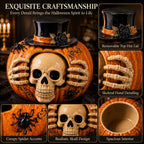 Halloween Skull Pumpkin Candy Jar with Removable Lid Spooky Skeleton Hand Pumpkin Treat Jar for Party Decor