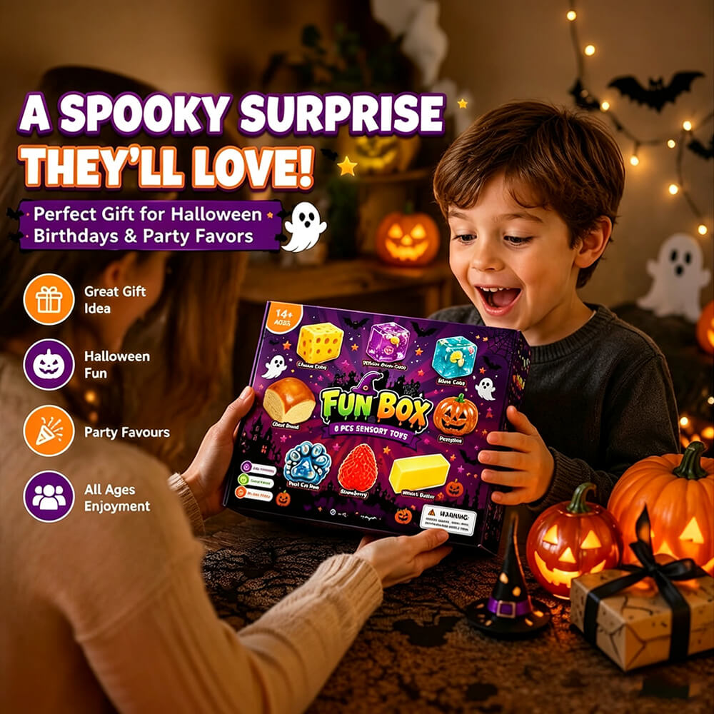 Halloween Squishies 8pcs Slow Rebound Squishy Toy Set Stress Relief Sensory Toys Gift Box for Kids and Adults