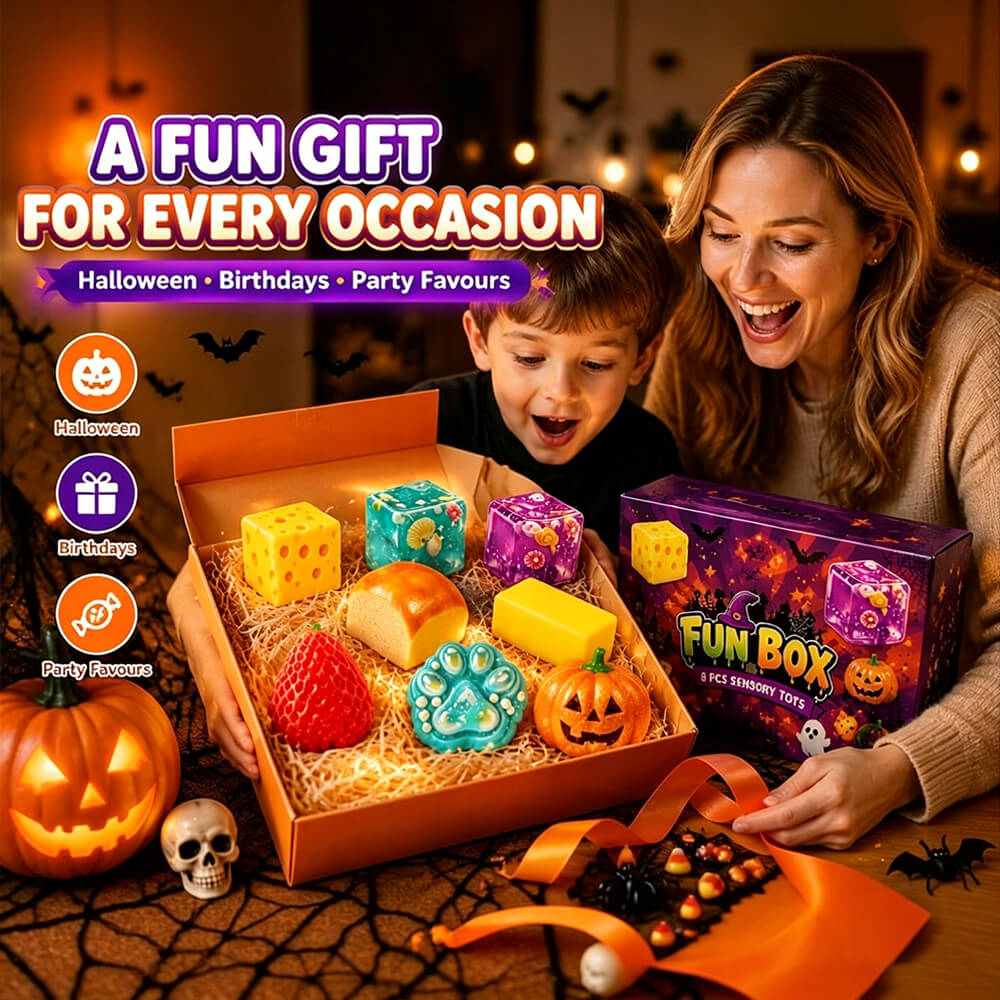 Halloween Squishies 8pcs Slow Rebound Squishy Toy Set Stress Relief Sensory Toys Gift Box for Kids and Adults
