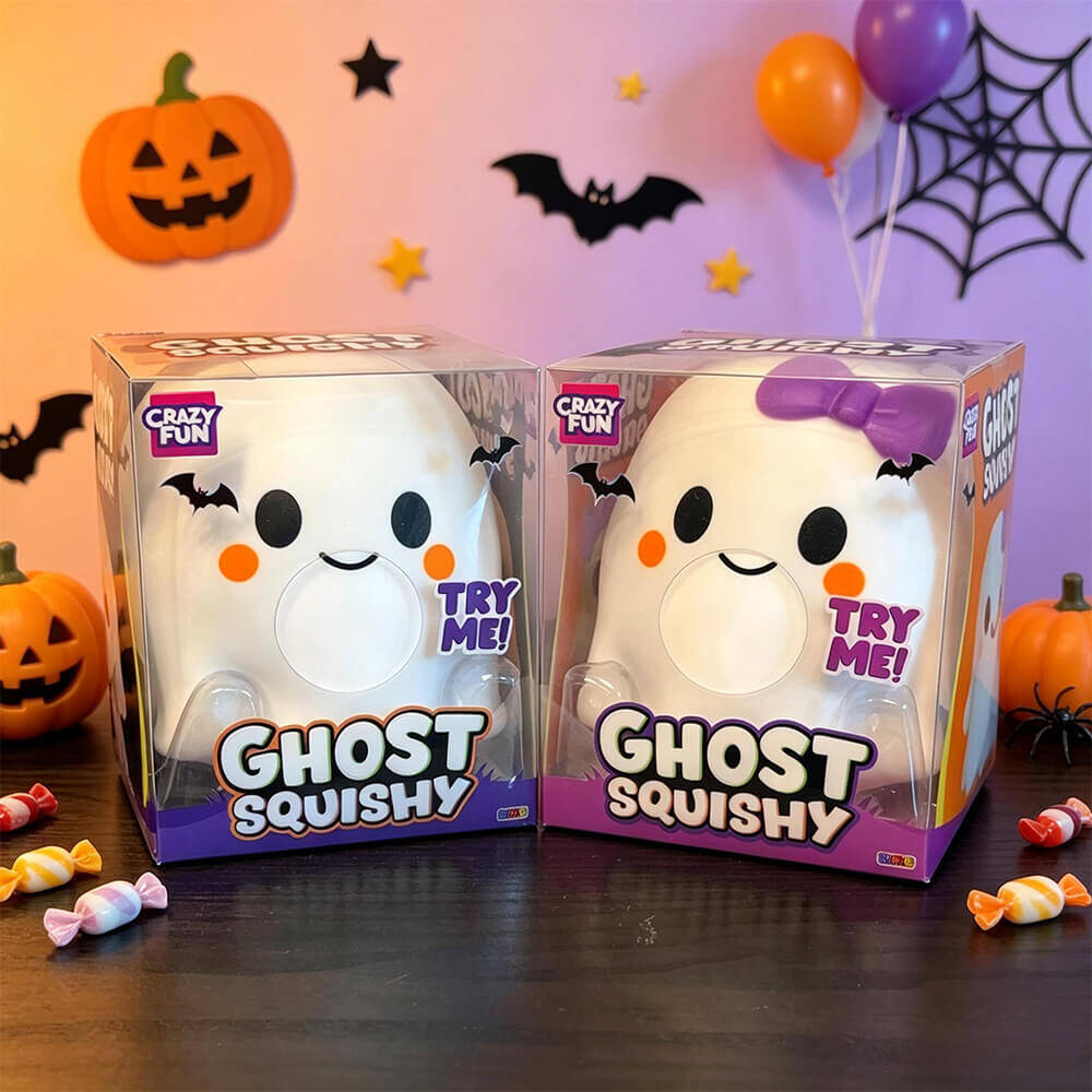 5.12'' Halloween Squishies Cute Ghost Squishy Toy Stress Relief Silicone Fidget Toy for Party Favors & Gifts