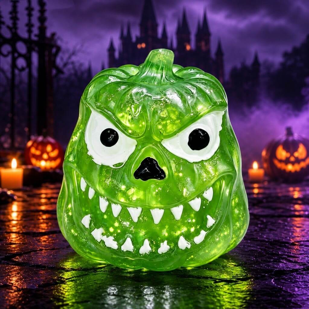 Halloween Squishies Glitter Clear Pumpkin Skull Slow Rebound Squishy Toy For Holiday Gifts