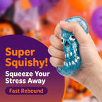 Halloween Squishies Glitter Clear Pumpkin Skull Slow Rebound Squishy Toy For Holiday Gifts