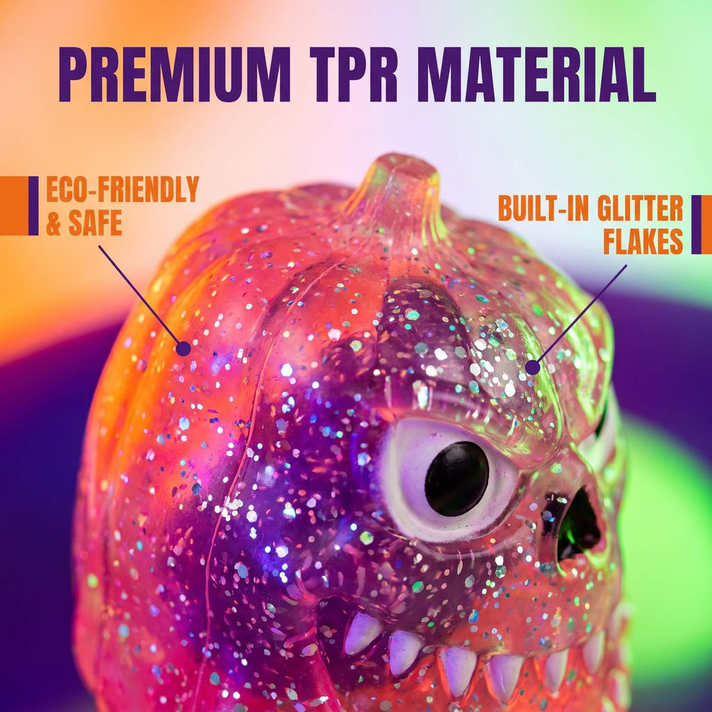 Halloween Squishies Glitter Clear Pumpkin Skull Slow Rebound Squishy Toy For Holiday Gifts