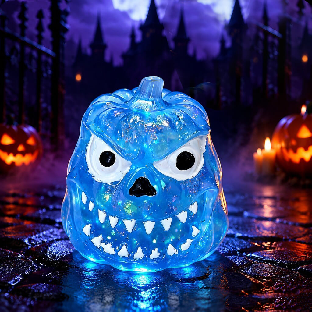 Halloween Squishies Glitter Clear Pumpkin Skull Slow Rebound Squishy Toy For Holiday Gifts