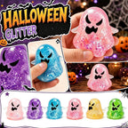 3.15'' Halloween Squishies Glitter Ghost Squishy Toy Relief Squeeze Toys For Kids 14+ and Adults