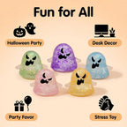 3.15'' Halloween Squishies Glitter Ghost Squishy Toy Relief Squeeze Toys For Kids and Adults