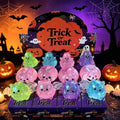 Halloween Squishies Glitter Squishy Toy Set Ghost Pumpkin Bat Transparent Squeeze Toys for Kids and Adults