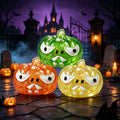 2.76‘’ Halloween Squishies Transparent Glitter Pumpkin TPR Slow Rebound Squishy Stress Relief Fidget Toy with Spooky Face