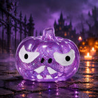 2.76‘’ Halloween Squishies Transparent Glitter Pumpkin TPR Slow Rebound Squishy Stress Relief Fidget Toy with Spooky Face