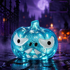 2.76‘’ Halloween Squishies Transparent Glitter Pumpkin TPR Slow Rebound Squishy Stress Relief Fidget Toy with Spooky Face