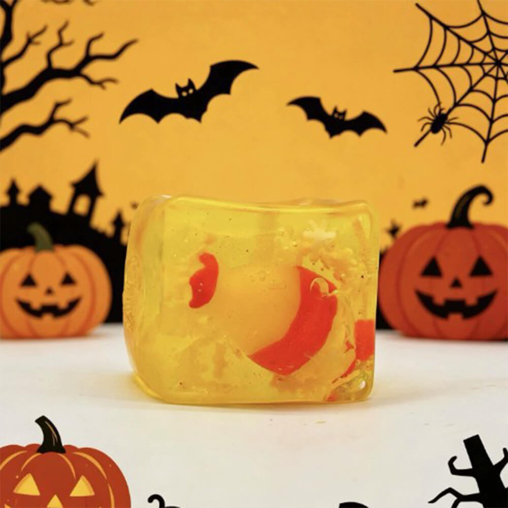 2.17'' Halloween Squishies 4pcs Transparent Glow-in-the-Dark Squishy Toy Squeeze Stress Relief Toy For Holiday Gift
