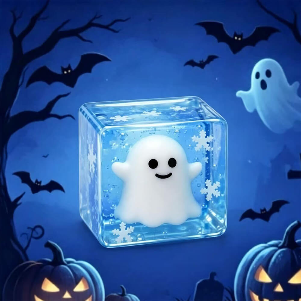 2.17'' Halloween Squishies 4pcs Transparent Glow-in-the-Dark Squishy Toy Squeeze Stress Relief Toy For Holiday Gift