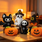 Halloween Stuffed Animals Set Ghost Skeleton Bat Pumpkin Soft Plush Toy for Holiday Decor and Gifts
