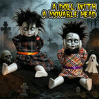 14.96'' Halloween Toy Electric Head‑Lifting Horror Doll with Light and Sound Halloween Decor Prop