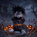 14.96'' Halloween Toy Electric Head‑Lifting Horror Doll with Light and Sound Halloween Decor Prop