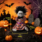 14.96'' Halloween Toy Electric Head‑Lifting Horror Doll with Light and Sound Halloween Decor Prop