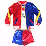 Kids Harley Costume Jacket Shirt Shorts Task Force X Cosplay Outfit Set for Halloween Carnival
