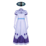 Hazbin Emily Cosplay Costume Seraphim Dress Outfit Halloween Angel Halo Wing Women Fancy Uniform