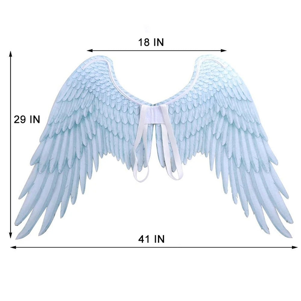 Emily Cosplay Costume Seraphim Dress Outfit Halloween Angel Halo Wing Women Fancy Uniform