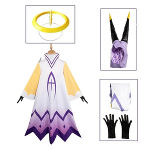 Adam Costume Hazbin Hotel Adam Robe with Headgear Gloves Halloween Party Cosplay Costume