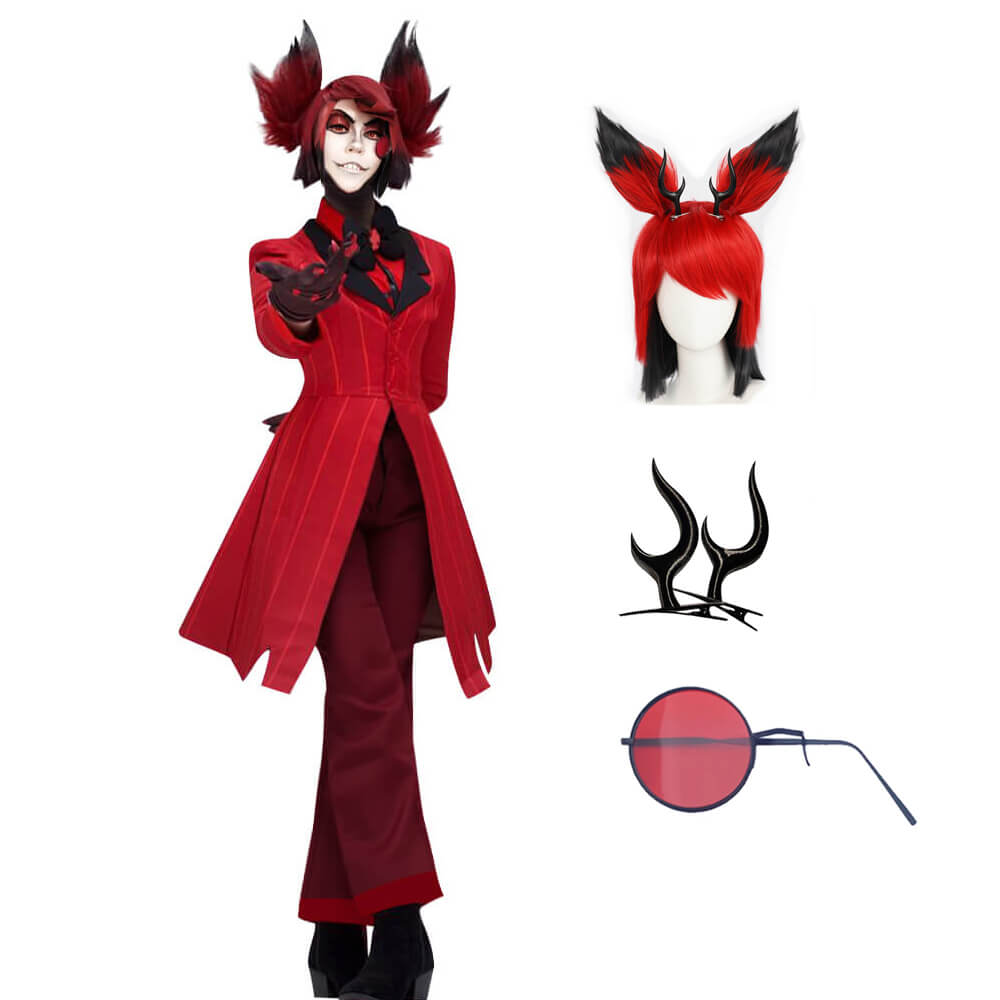 Adult Alastor Costume Hazbin Hotel Cosplay Outfit Radio Demon Cosplay Full Set for Halloween Carnival