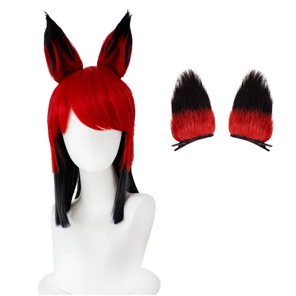 Alastor Cosplay Wig Hazbin Character Alastor Modeling Wig and Horns ...