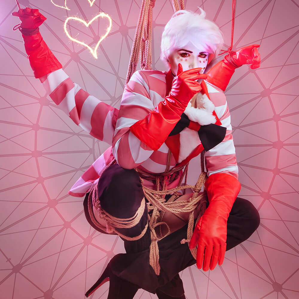 Adult Angel Dust Costume Hazbin Four Arms Hotel Cosplay Outfits Party Carnival Cosplay Costumes