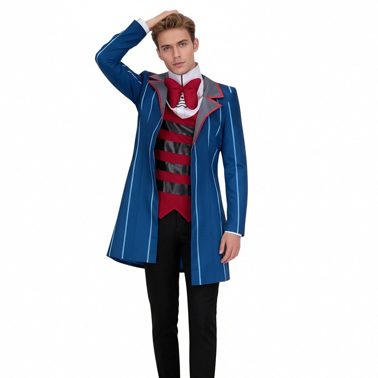 Adult Vox Costume TV Demon Vox Cosplay Outfit Coat Pants and Accessories Full Set for Halloween