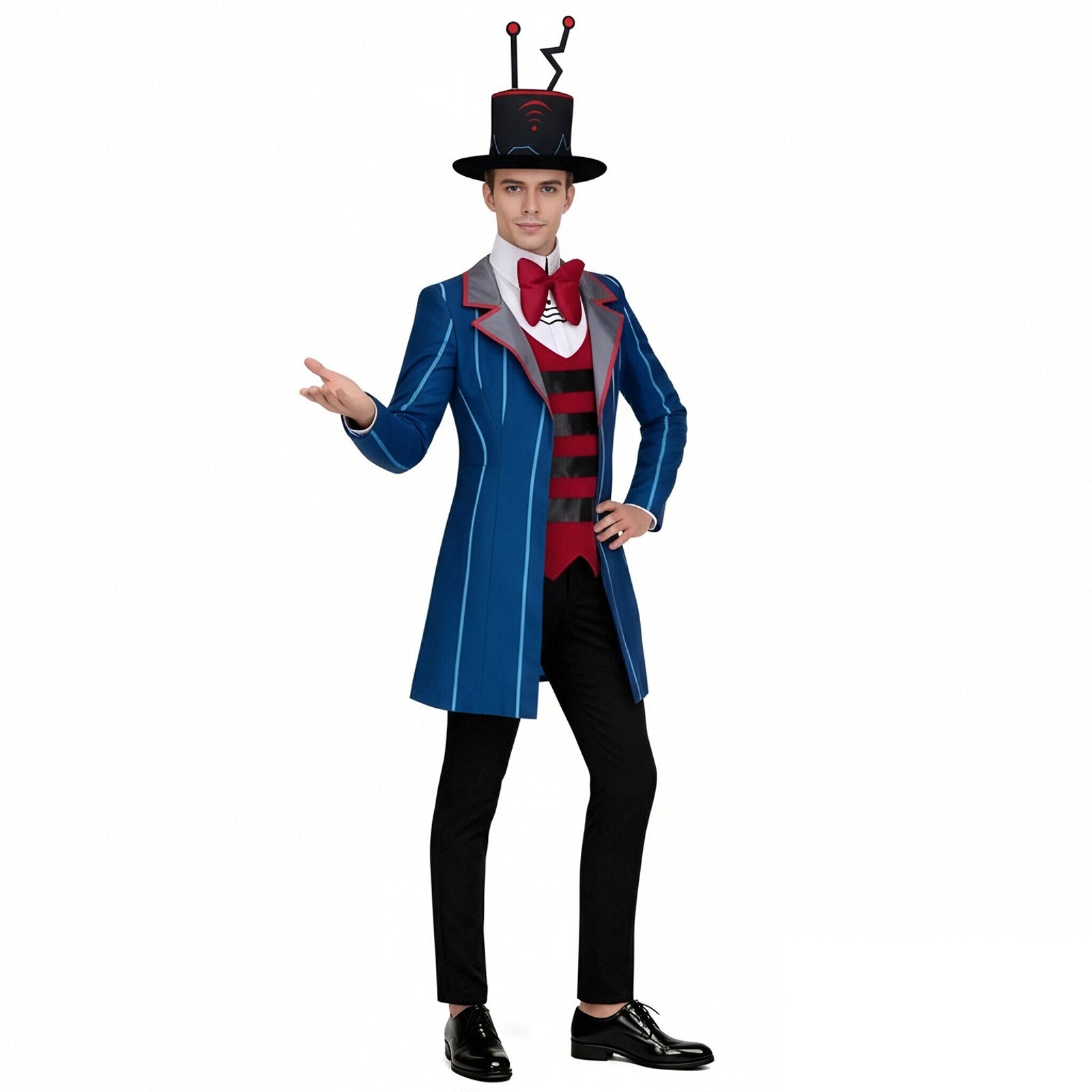 Adult Vox Costume TV Demon Vox Cosplay Outfit Coat Pants and Accessories Full Set for Halloween