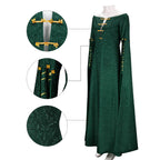 Women Alicent Hightower Dress Dragon House Queen Alicent Green Medieval Uniform for Halloween Party
