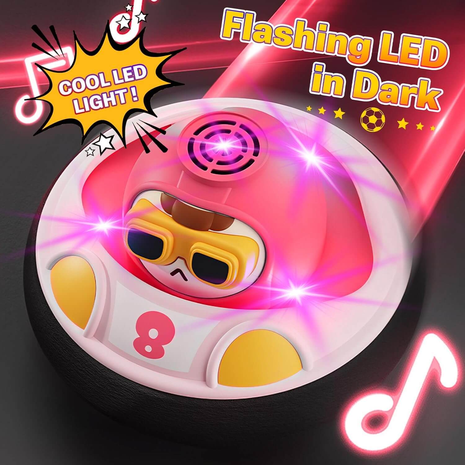 Hover Soccer Ball Indoor Floating Soccer Game Toy with LED Light and Music Interactive Family Game for Kids Aged 3+
