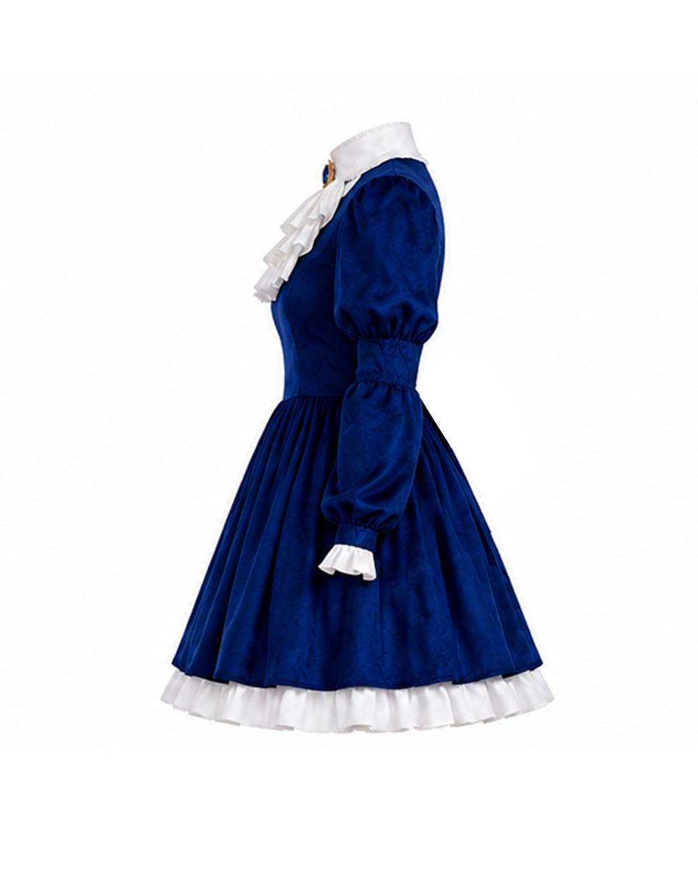 I Am Frankelda Costume Dark Blue Victorian Dress with Striped Socks Gloves for Girls Women Halloween Comic-Con