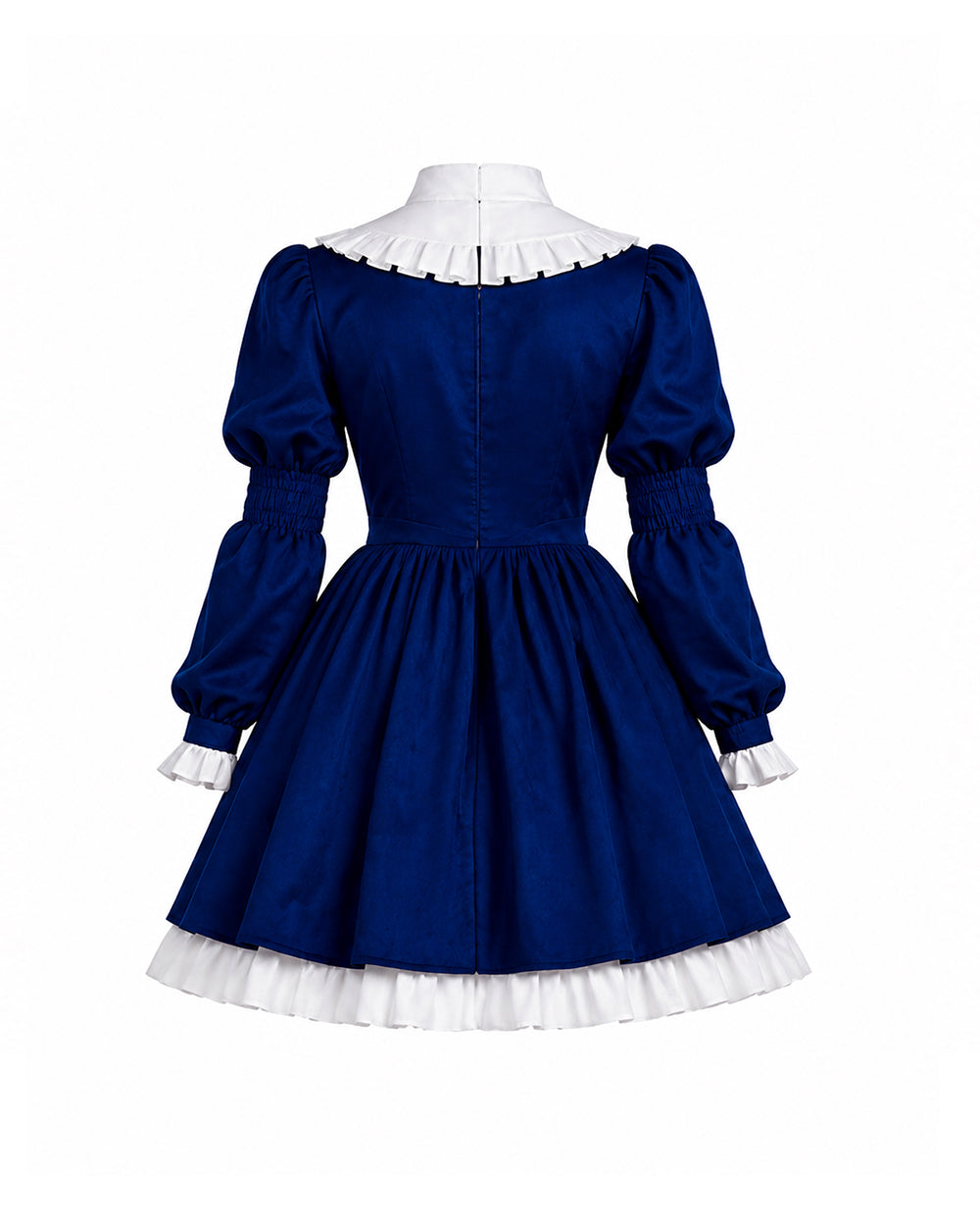 I Am Frankelda Costume Dark Blue Victorian Dress with Striped Socks Gloves for Girls Women Halloween Comic-Con
