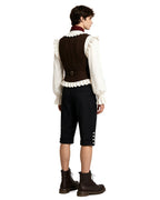 I Am Frankelda Herneval Costume Gothic Monster Prince White Ruffle Shirt Vest Pants Full Outfit for Boys Mens Halloween Carnival