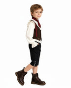 I Am Frankelda Herneval Costume Gothic Monster Prince White Ruffle Shirt Vest Pants Full Outfit for Boys Mens Halloween Carnival