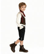 I Am Frankelda Herneval Costume Gothic Monster Prince White Ruffle Shirt Vest Pants Full Outfit for Boys Mens Halloween Carnival