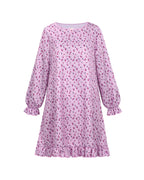 Creepy Ice Cream Girl Dress Pink Floral Vintage Nightgown with Ruffle Hem for Themed Cosplay