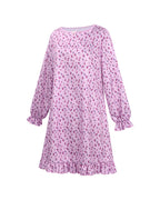 Creepy Ice Cream Girl Dress Pink Floral Vintage Nightgown with Ruffle Hem for Themed Cosplay