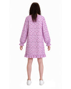 Creepy Ice Cream Girl Dress Pink Floral Vintage Nightgown with Ruffle Hem for Themed Cosplay
