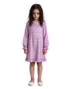 Creepy Ice Cream Girl Dress Pink Floral Vintage Nightgown with Ruffle Hem for Themed Cosplay