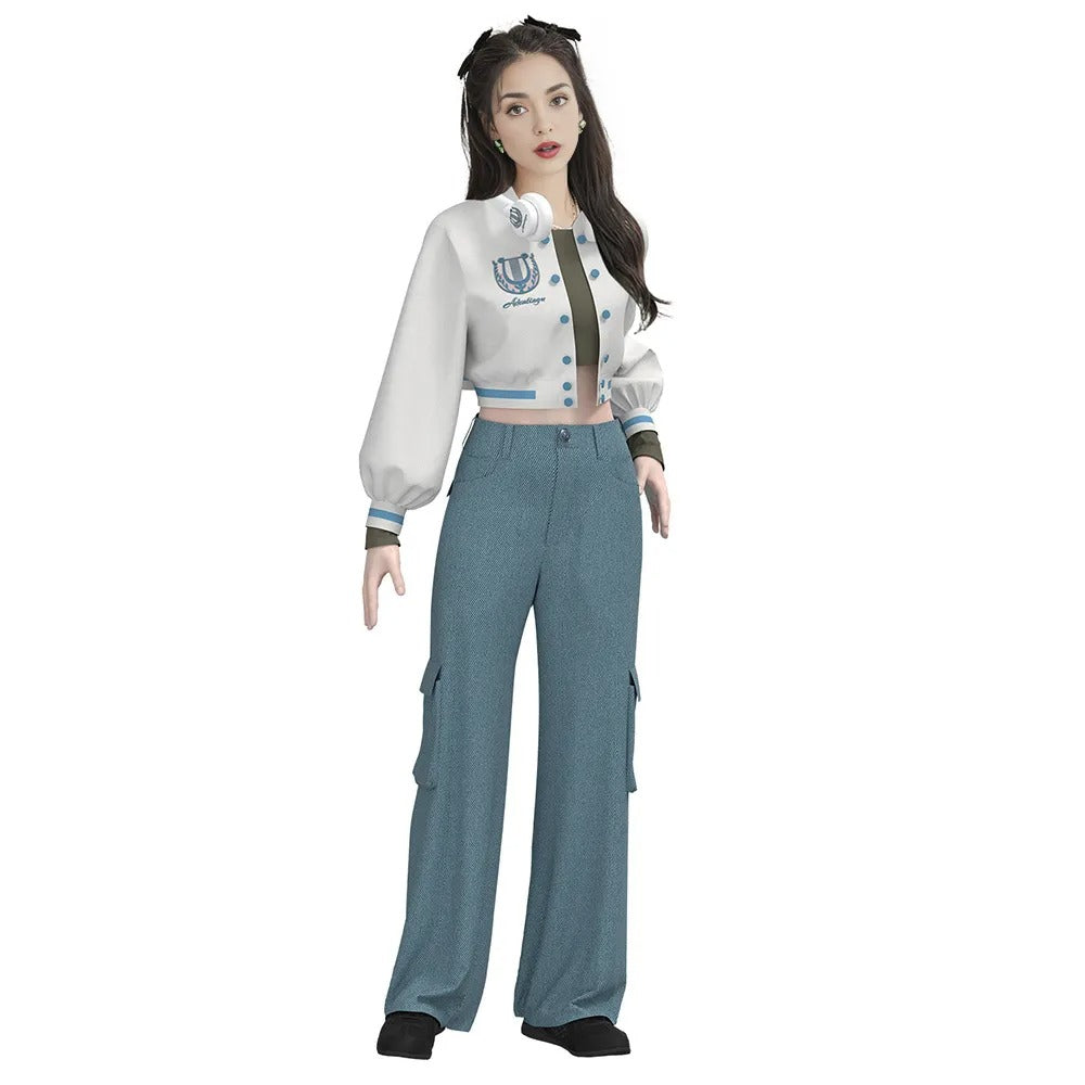 IDV Game Olet Phistia Costume Women Shirts Pants and Headphone Suit