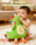 Infant Dino Comfort Doll Toy with Soothing Teether Toddler Security Plush Dino Soft Sleeping Toy