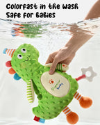 Infant Dino Comfort Doll Toy with Soothing Teether Toddler Security Plush Dino Soft Sleeping Toy
