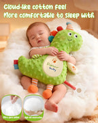 Infant Dino Comfort Doll Toy with Soothing Teether Toddler Security Plush Dino Soft Sleeping Toy